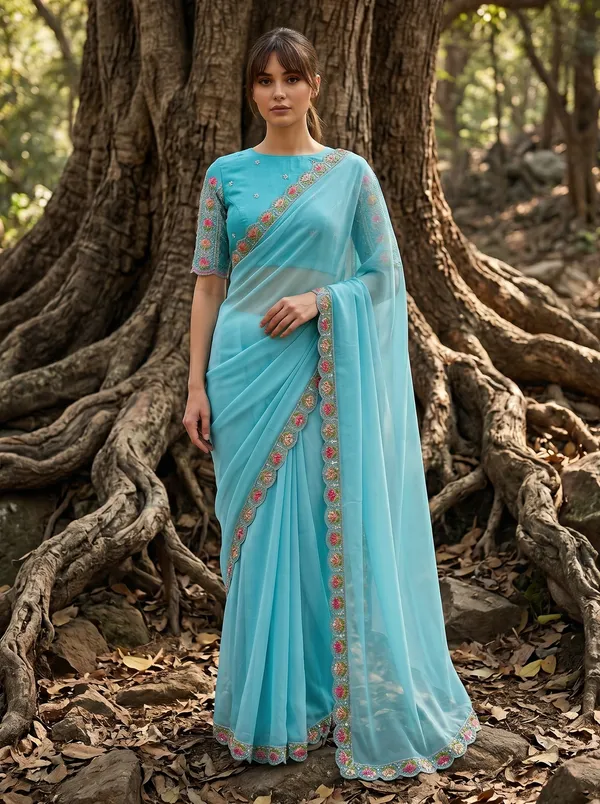 Turquoise_Georgette_Ready-to-Wear_Saree_with_Beads_&_Sequin_Embroidery_Work