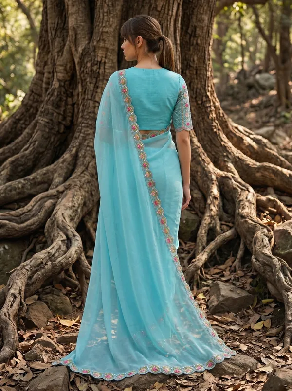 Turquoise_Georgette_Ready-to-Wear_Saree_with_Beads_&_Sequin_Embroidery_Work