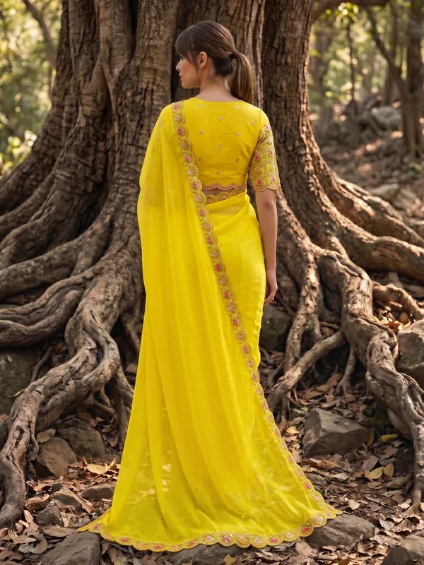 Yellow_Ready-to-Wear_Georgette_Saree_with_Beads_&_Sequin_Embroidery_Work