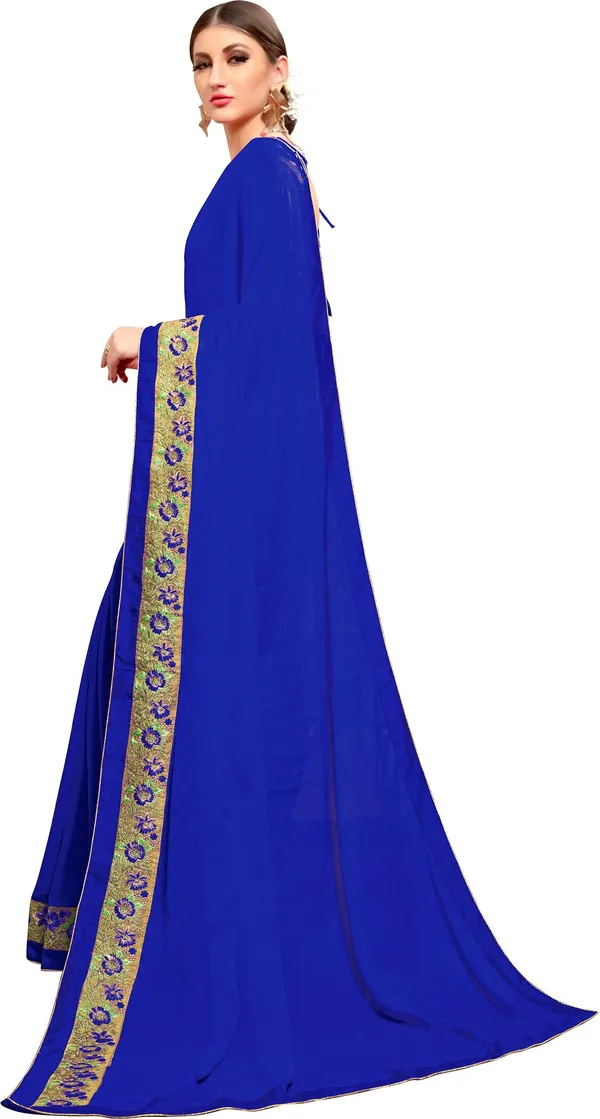 Blue_Georgette_Jacquard_Embroidered_Bollywood_Saree_For_Women_|_With_Blouse_Piece