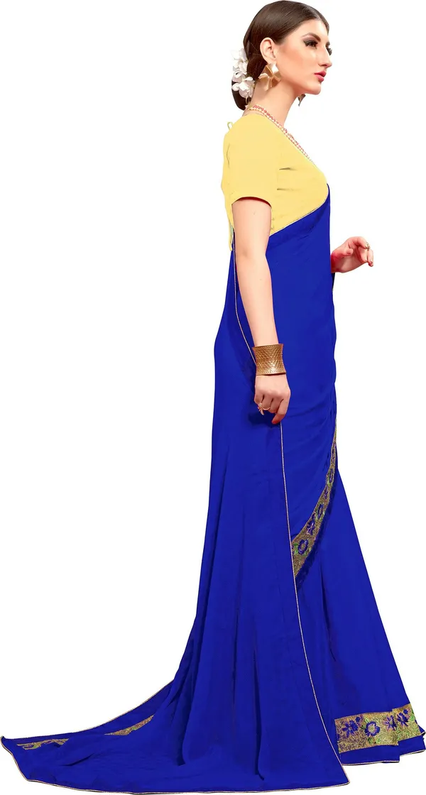 Blue_Georgette_Jacquard_Embroidered_Bollywood_Saree_For_Women_|_With_Blouse_Piece