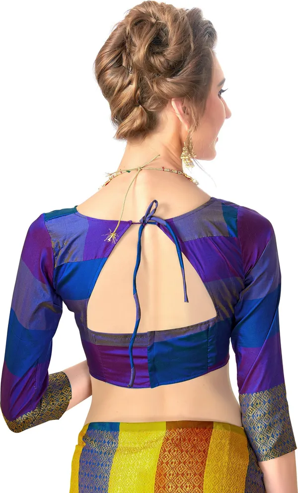 Red_Blue_Cotton_Silk_Zari_Woven_Striped_Checkered_Saree_For_Women_|_With_Blouse_Piece