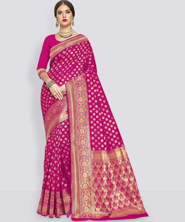 Pink_Georgette_Woven_Banarasi_Saree_For_Women_|_With_Blouse_Piece