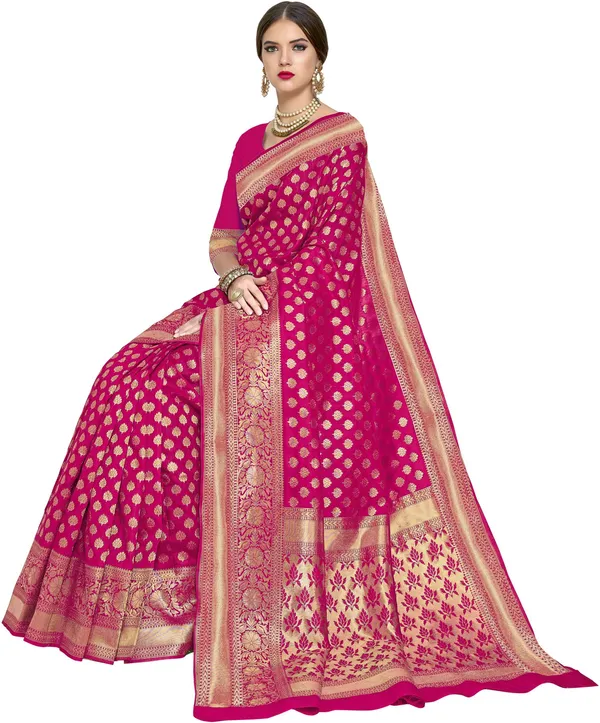 Pink_Georgette_Woven_Banarasi_Saree_For_Women_|_With_Blouse_Piece