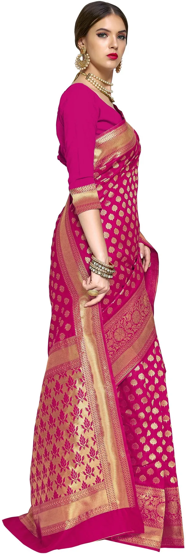 Pink_Georgette_Woven_Banarasi_Saree_For_Women_|_With_Blouse_Piece