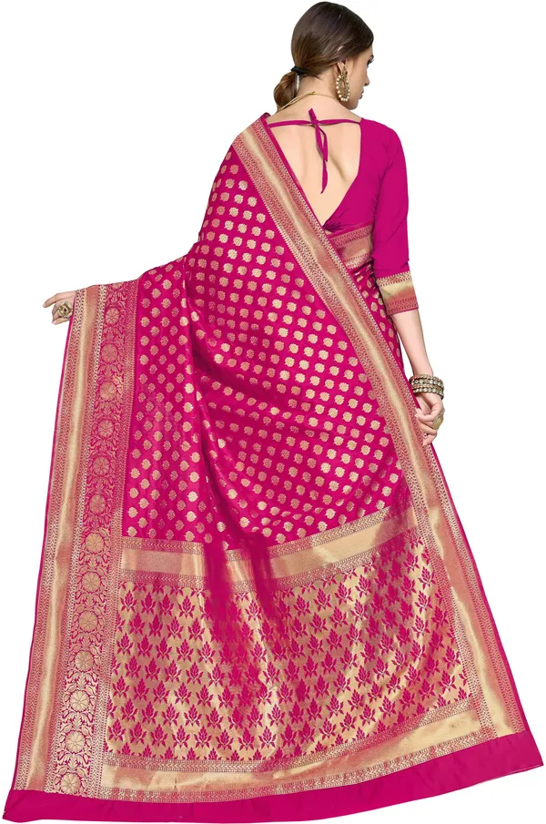 Pink_Georgette_Woven_Banarasi_Saree_For_Women_|_With_Blouse_Piece