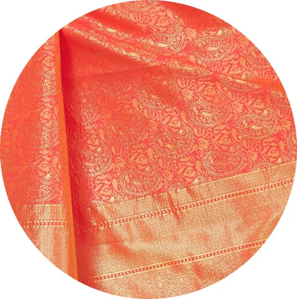 Pink_Banarasi_Silk_Blend_Woven_Kalamkari_Jacquard_Saree_For_Women_|_With_Blouse_Piece