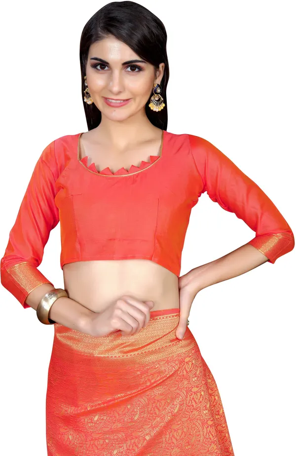 Pink_Banarasi_Silk_Blend_Woven_Kalamkari_Jacquard_Saree_For_Women_|_With_Blouse_Piece