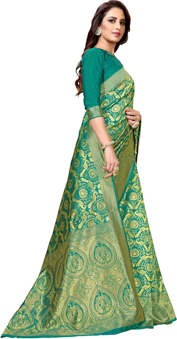 Light_Green_Georgette_Woven_Kanjivaram_Jacquard_Saree_For_Women_|_With_Blouse_Piece