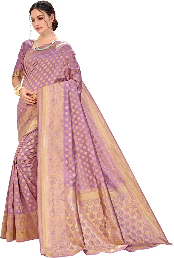 Pink_Georgette_Banarasi_Jacquard_Zari_Woven_Saree_For_Women_|_With_Blouse_Piece
