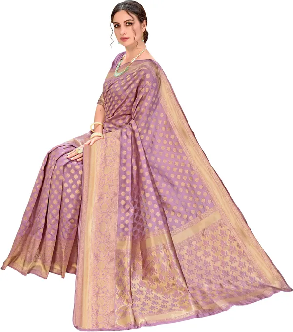 Pink_Georgette_Banarasi_Jacquard_Zari_Woven_Saree_For_Women_|_With_Blouse_Piece