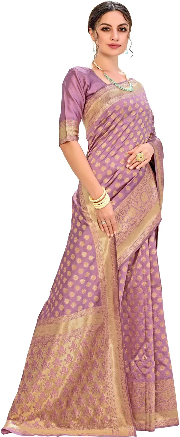 Pink_Georgette_Banarasi_Jacquard_Zari_Woven_Saree_For_Women_|_With_Blouse_Piece
