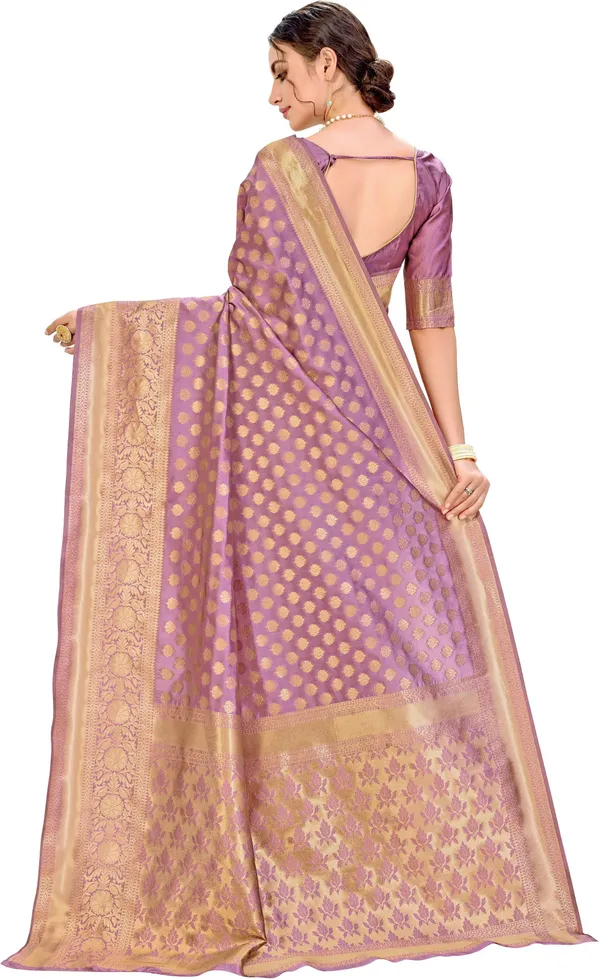 Pink_Georgette_Banarasi_Jacquard_Zari_Woven_Saree_For_Women_|_With_Blouse_Piece