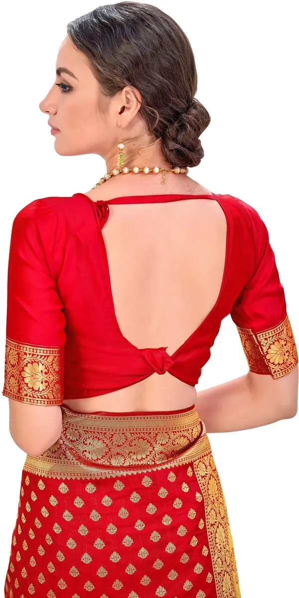 Red_Georgette_Woven_Jacquard_Zari_Saree_For_Women_|_With_Blouse_Piece