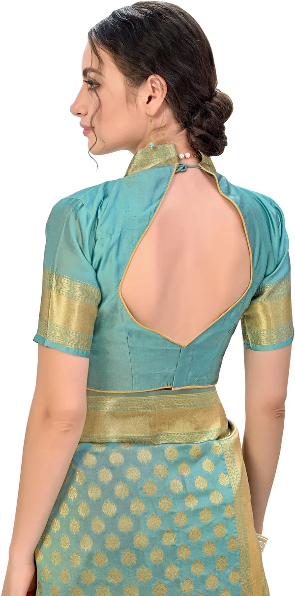 Light_Green_Georgette_Woven_Banarasi_Jacquard_Saree_For_Women_|_With_Blouse_Piece