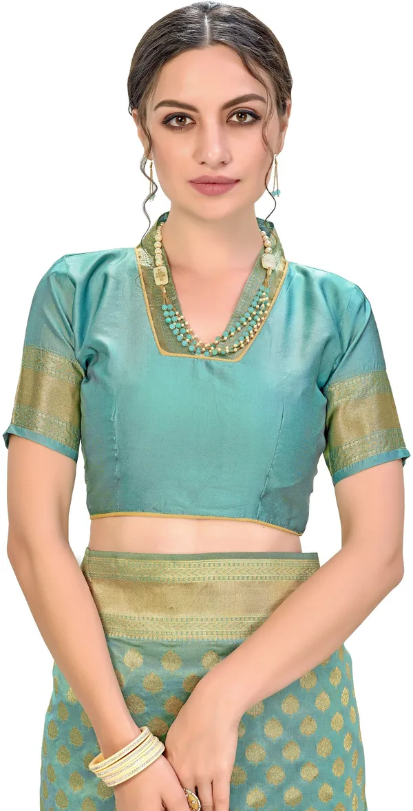 Light_Green_Georgette_Woven_Banarasi_Jacquard_Saree_For_Women_|_With_Blouse_Piece