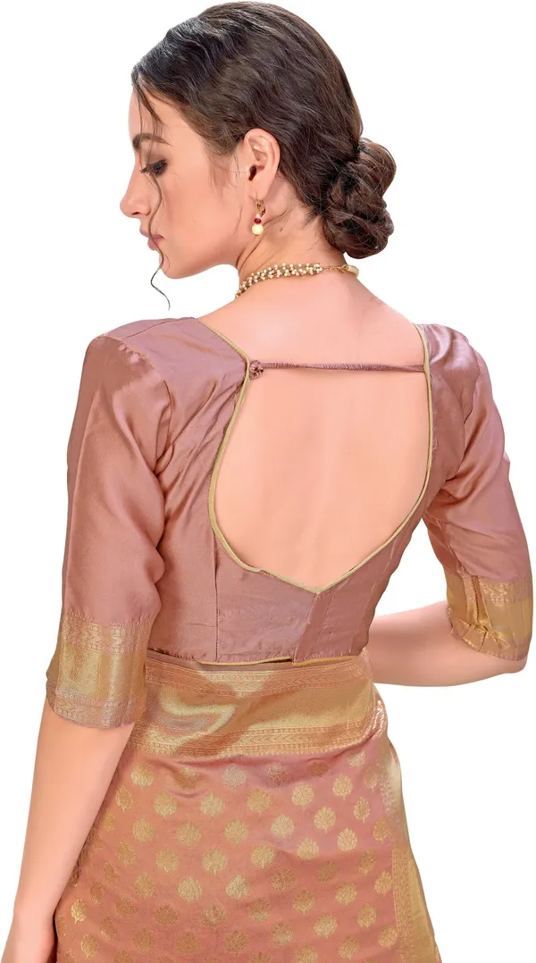 Copper_Banarasi_Silk_Blend_Jacquard_Zari_Woven_Saree_For_Women_|_With_Blouse_Piece