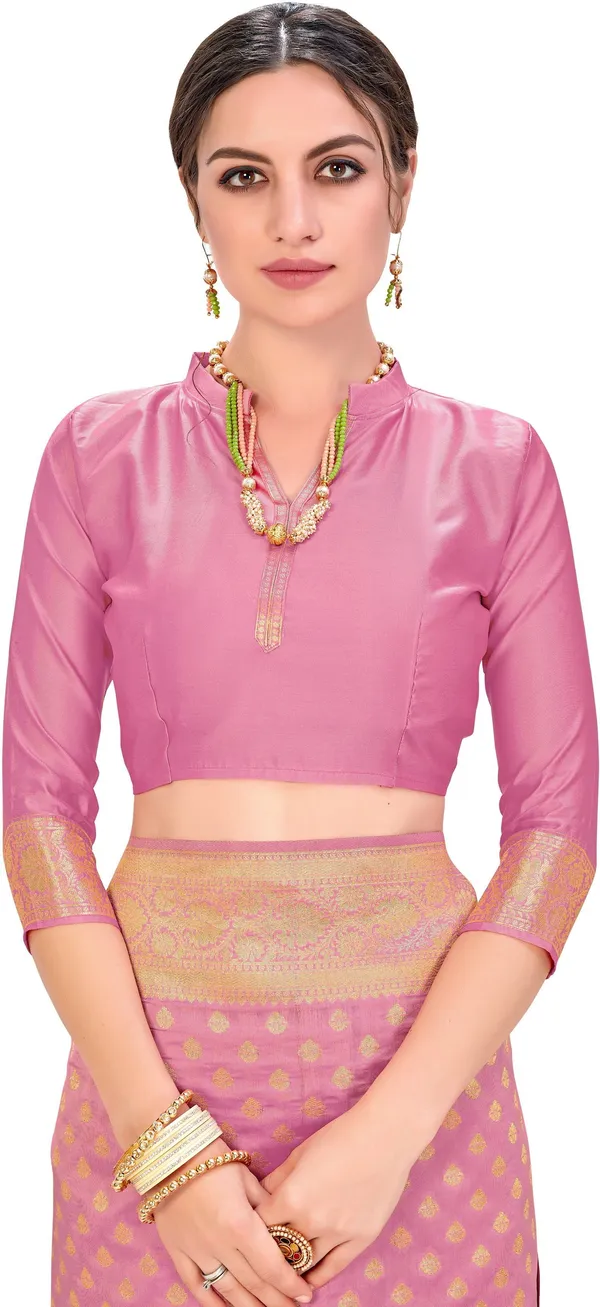 Pink_Georgette_Woven_Kanjivaram_Jacquard_Saree_For_Women_|_With_Blouse_Piece