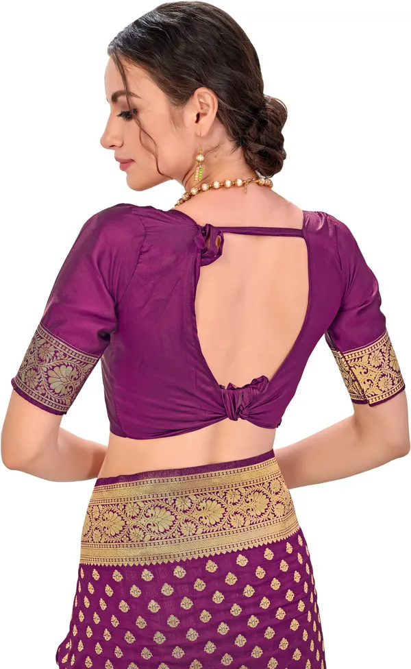 Sariya_Wine_Kanjivaram_Silk_Blend_Jacquard_Zari_Woven_Saree_For_Women_|_With_Blouse_Piece