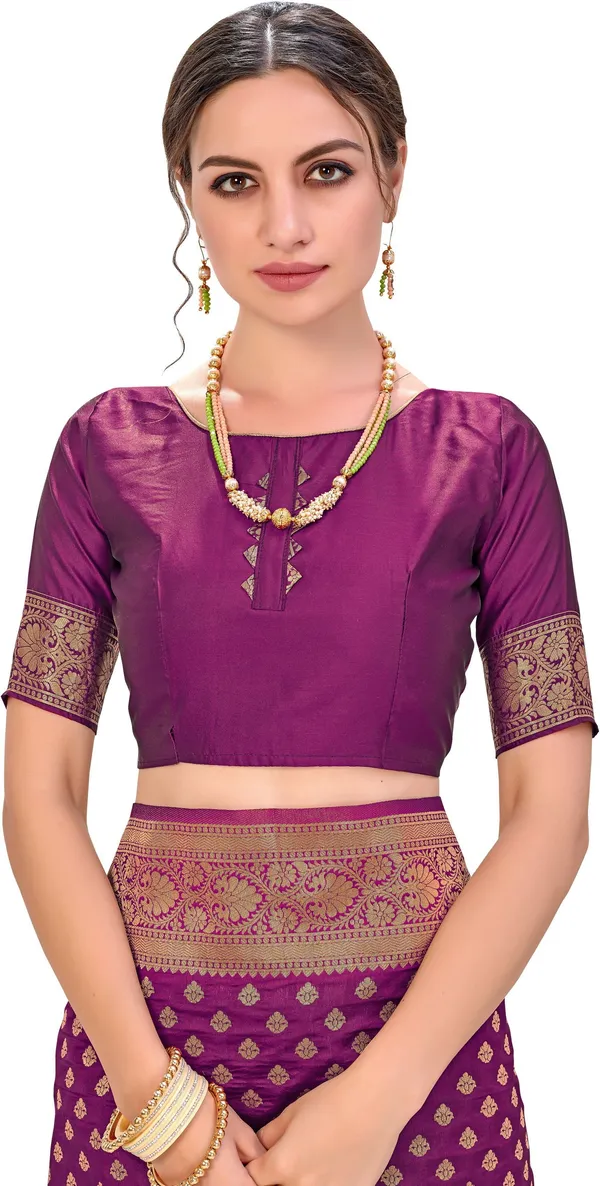 Sariya_Wine_Kanjivaram_Silk_Blend_Jacquard_Zari_Woven_Saree_For_Women_|_With_Blouse_Piece