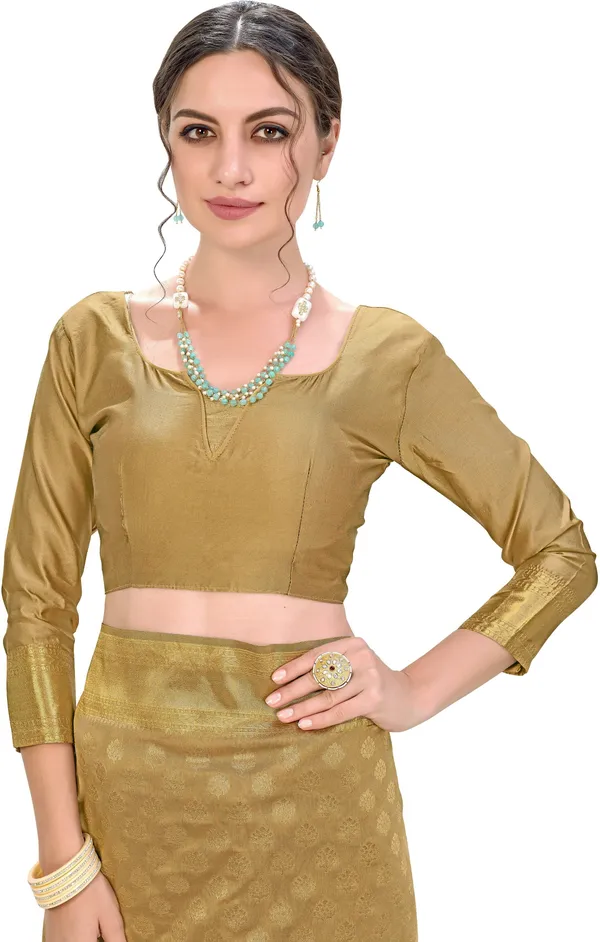Gold_Banarasi_Silk_Blend_Jacquard_Zari_Floral_Woven_Saree_For_Women_|_With_Blouse_Piece