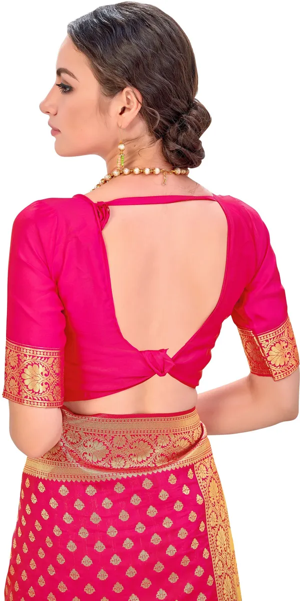 Pink_Kanjivaram_Jacquard_Silk_Blend_Zari_Woven_Saree_For_Women_|_With_Blouse_Piece