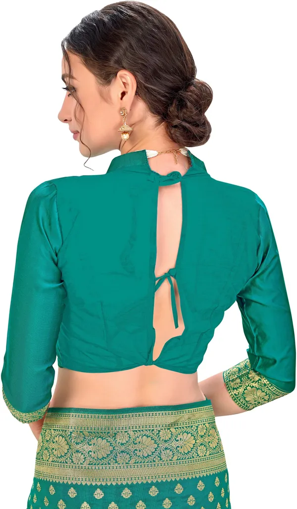 Light_Green_Silk_Blend_Jacquard_Kanjivaram_Zari_Saree_For_Women_|_With_Blouse_Piece