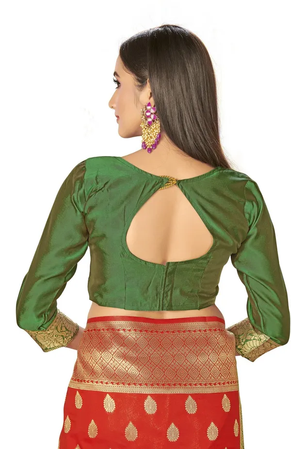 Red_Gold_Banarasi_Silk_Blend_Jacquard_Woven_Saree_For_Women_|_With_Blouse_Piece