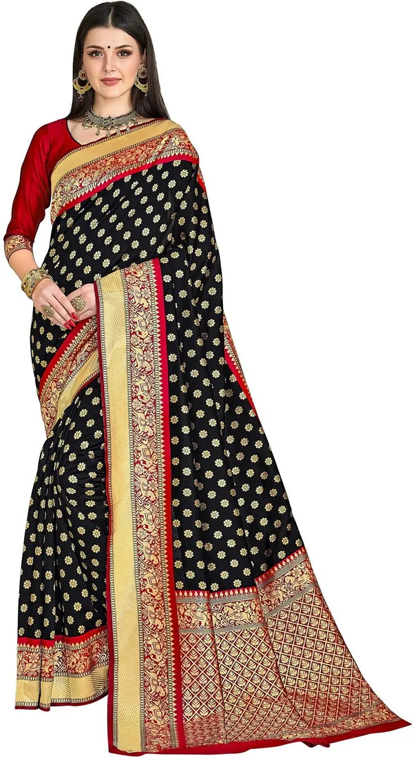 Black_Kanjivaram_Silk_Blend_Jacquard_Embellished_Saree_For_Women_|_With_Blouse_Piece