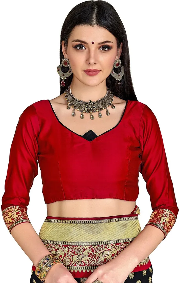 Black_Kanjivaram_Silk_Blend_Jacquard_Embellished_Saree_For_Women_|_With_Blouse_Piece