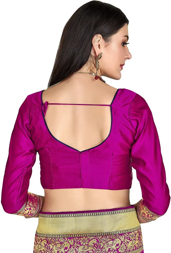 Dark_Blue_Pink_Banarasi_Silk_Blend_Jacquard_Woven_Embellished_Saree_For_Women_|_With_Blouse_Piece