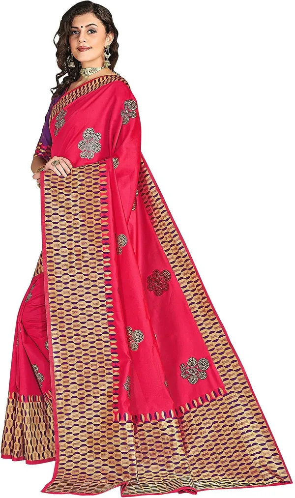 Pink_Banarasi_Silk_Blend_Jacquard_Resham_Zari_Woven_Saree_For_Women_|_With_Blouse_Piece