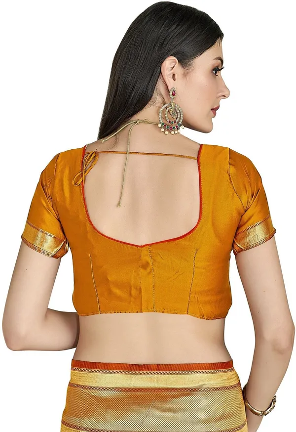 Orange_Banarasi_Silk_Blend_Woven_Jacquard_Saree_For_Women_|_With_Blouse_Piece