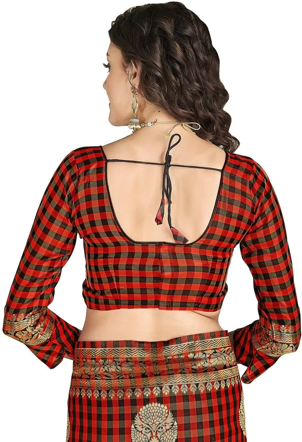 Red_Banarasi_Silk_Blend_Resham_Zari_Woven_Jacquard_Saree_For_Women_|_With_Blouse_Piece
