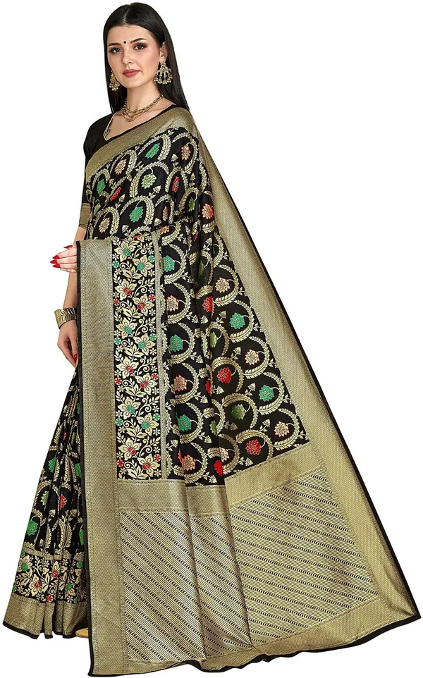 Sariya_Black_Banarasi_Silk_Blend_Jacquard_Embellished_Saree_For_Women_|_With_Blouse_Piece