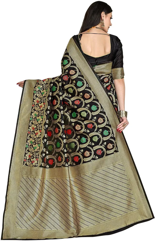 Sariya_Black_Banarasi_Silk_Blend_Jacquard_Embellished_Saree_For_Women_|_With_Blouse_Piece