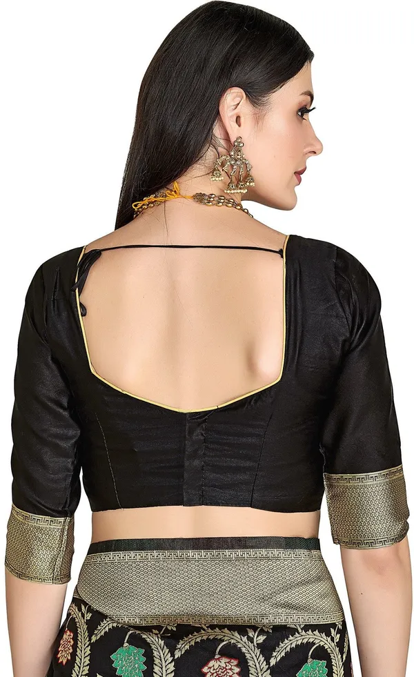 Sariya_Black_Banarasi_Silk_Blend_Jacquard_Embellished_Saree_For_Women_|_With_Blouse_Piece