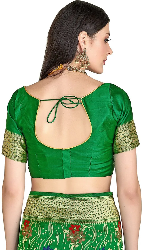Green_Banarasi_Silk_Blend_Jacquard_Resham_Zari_Woven_Saree_For_Women_|_With_Blouse_Piece