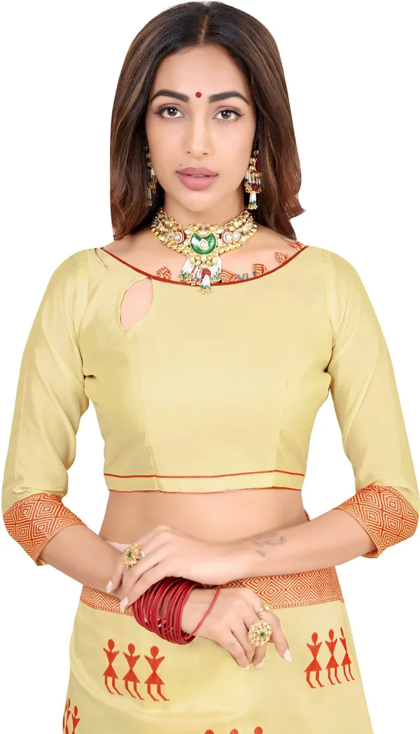 Sariya_Red_Cream_Banarasi_Silk_Blend_Jacquard_Embellished_Saree_For_Women_|_With_Blouse_Piece