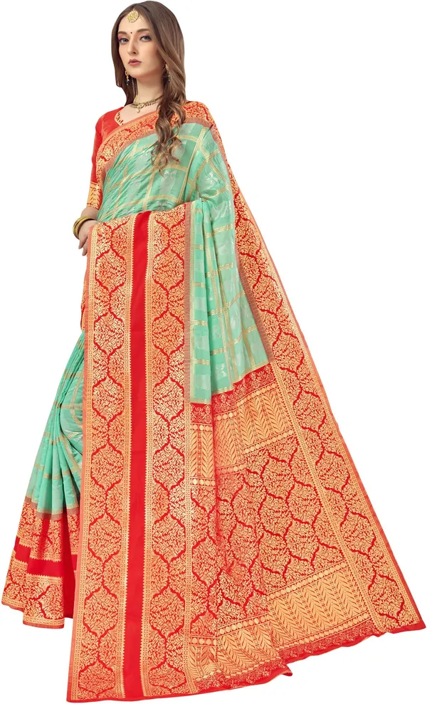 Green_Patola_Silk_Jacquard_Woven_Saree_For_Women_|_With_Blouse_Piece