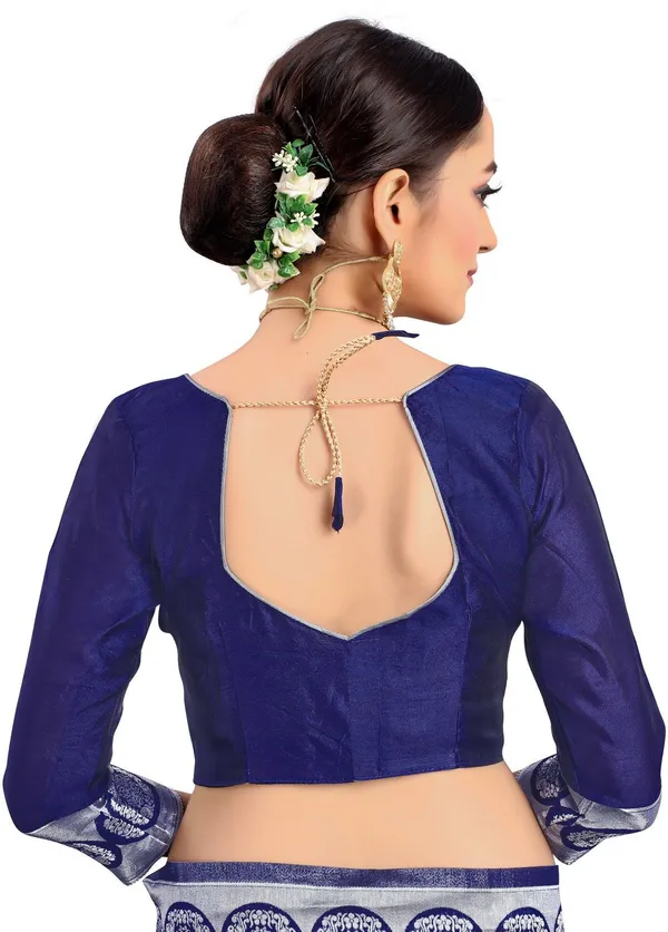 Sariya_Silver_Dark_Blue_Banarasi_Silk_Blend_Jacquard_Woven_Saree_For_Women_|_With_Blouse_Piece