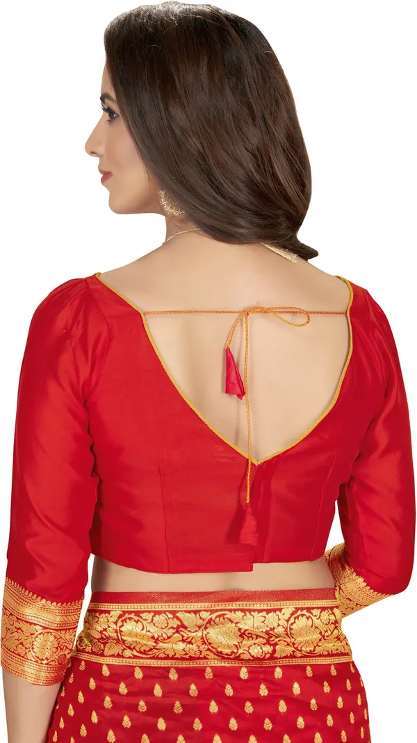 Red_Banarasi_Silk_Blend_Jacquard_Woven_Saree_For_Women_|_With_Blouse_Piece