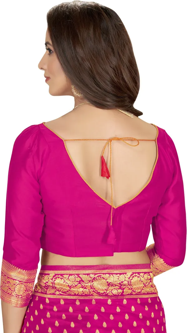 Pink_Banarasi_Silk_Blend_Jacquard_Woven_Saree_For_Women_|_With_Blouse_Piece