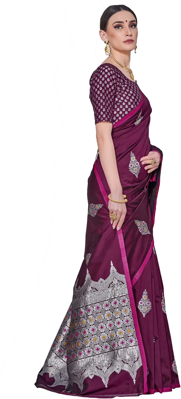 Purple_Banarasi_Silk_Blend_Woven_Jacquard_Saree_For_Women_|_With_Blouse_Piece