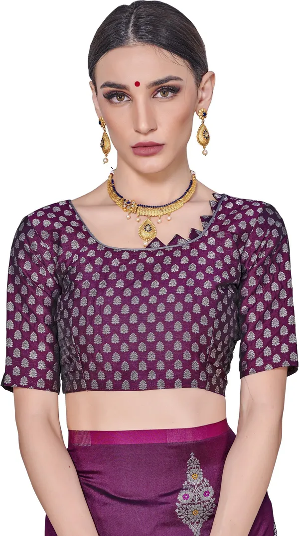 Purple_Banarasi_Silk_Blend_Woven_Jacquard_Saree_For_Women_|_With_Blouse_Piece