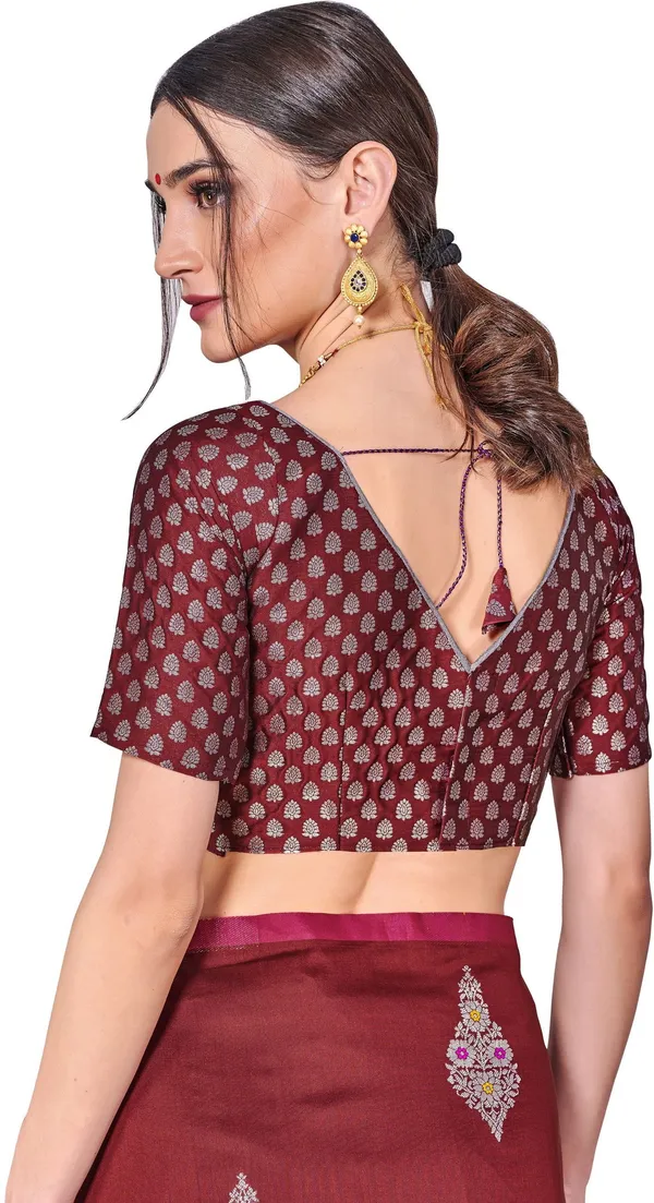 Maroon_Banarasi_Silk_Blend_Jacquard_Woven_Saree_For_Women_|_With_Blouse_Piece