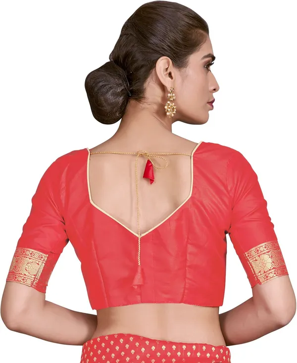 Red_Georgette_Woven_Banarasi_Jacquard_Saree_For_Women_|_With_Blouse_Piece
