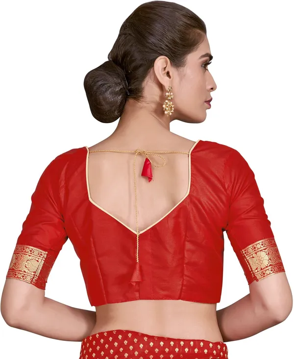 Red_Georgette_Woven_Banarasi_Jacquard_Saree_For_Women_|_With_Blouse_Piece
