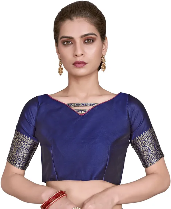 Purple_Blue_Banarasi_Silk_Blend_Woven_Jacquard_Saree_For_Women_|_With_Blouse_Piece