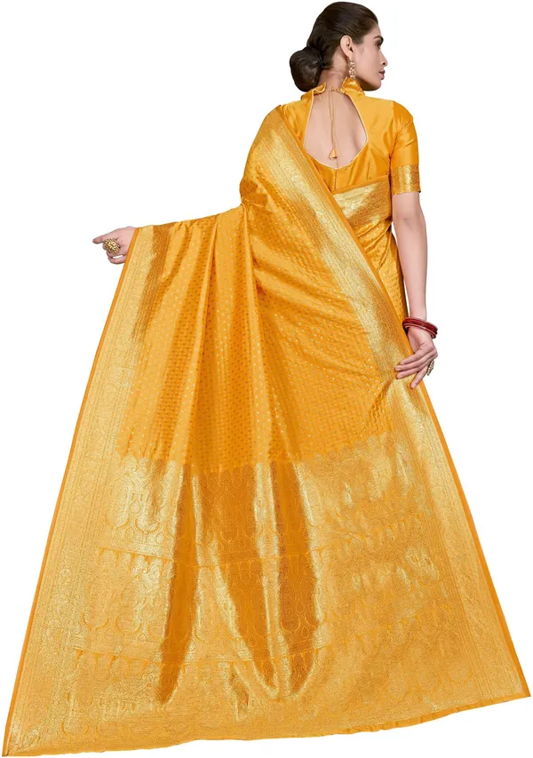 Mustard_Jacquard_Woven_Paithani_Silk_Saree_For_Women_|_With_Blouse_Piece